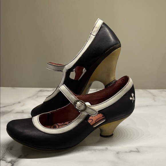 Fly London Shoes - Fly London Black and White Heels
